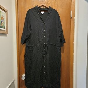 Old Navy Button Front Shirt Dress Waist Tied